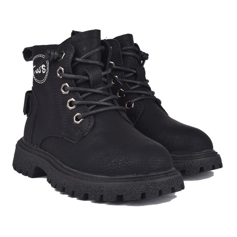 Boys Black Long Boots KD211