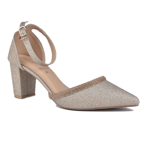 Gold Fancy Court Shoes WN1129