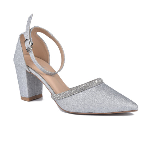 Silver Fancy Court Shoes WN1129