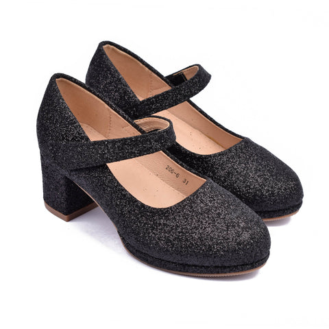 Girls Black Fancy Heals KD1073