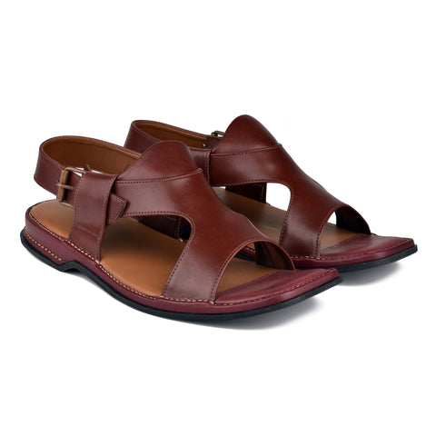Burgundy Panjedar Chappal