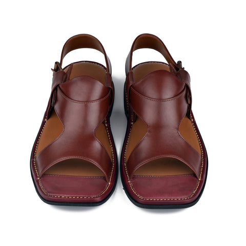Burgundy Panjedar Chappal