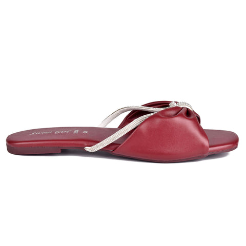 Maroon Casual slippers WN902