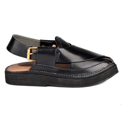 Black Kaptann Chappal