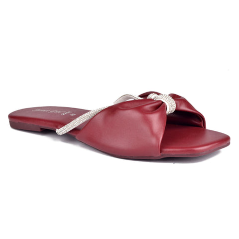 Maroon Casual slippers WN902