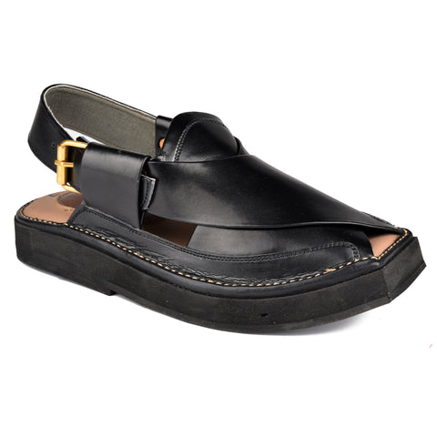 Black Kaptann Chappal