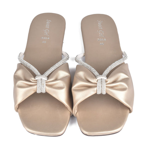 Metalic Gold  Fancy Slippers WN902