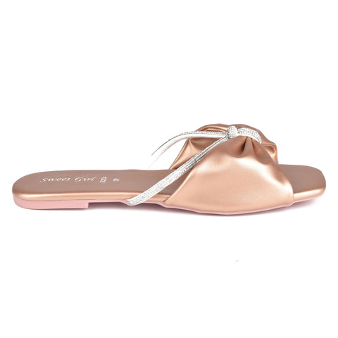 Metalic Peach Fancy Slippers WN902