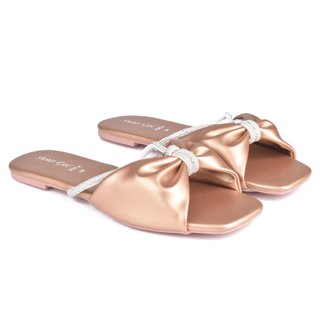 Metalic Peach Fancy Slippers WN902