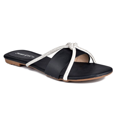 Black Casual Slippers WN8098