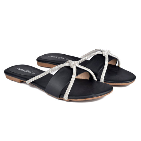 Black Casual Slippers WN8098