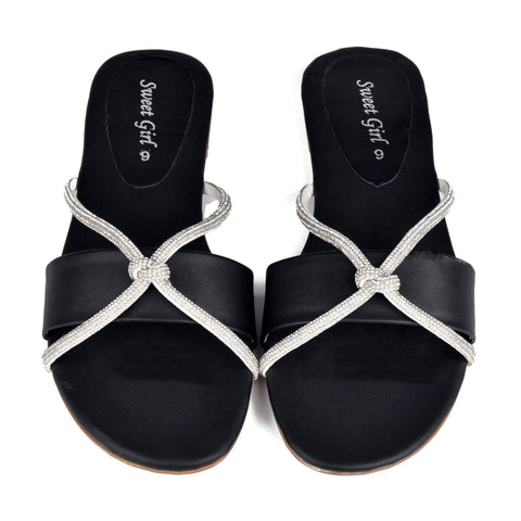 Black Casual Slippers WN8098