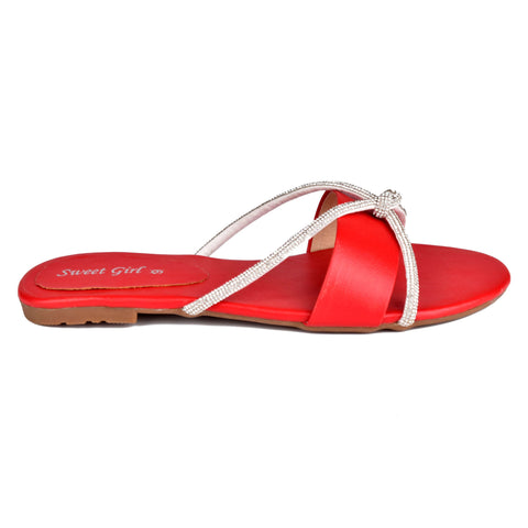 Red Casual Slippers WN8098
