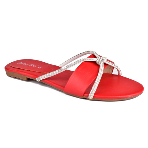 Red Casual Slippers WN8098