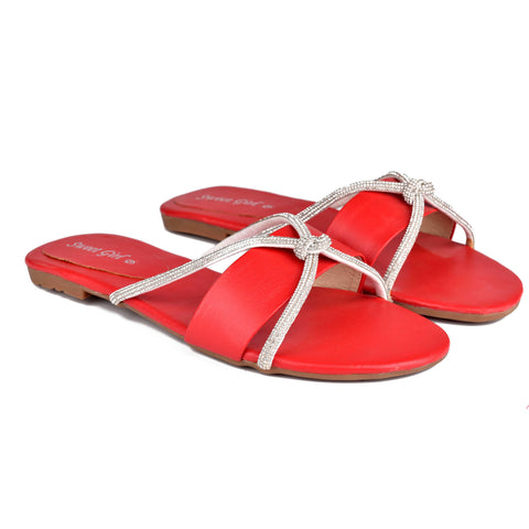 Red Casual Slippers WN8098