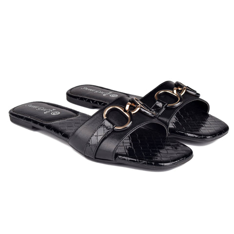 Black Casual Slippers WN8093