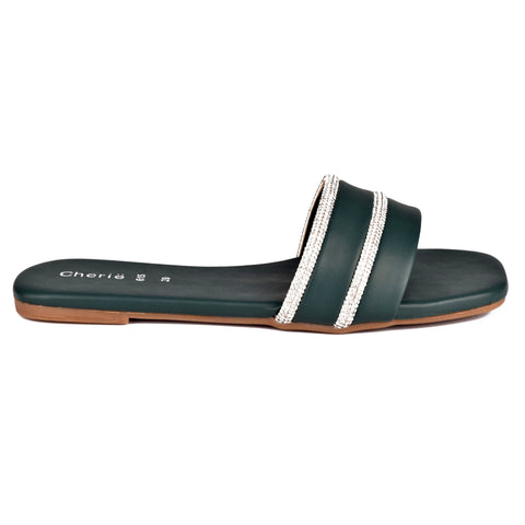 Green Casual slippers WN8079