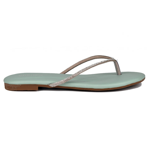 Green Casual  Slippers WN918