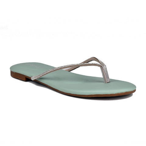 Green Casual  Slippers WN918