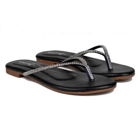 Black Casual Slippers WN918