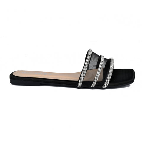 Black Fancy Slippers WN914