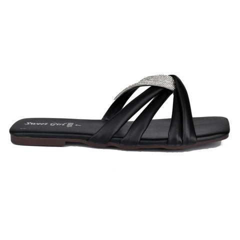 Black Casual Slippers WN916