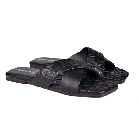 Black Casual Slippers WN921