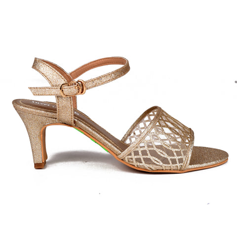 Golden Casual Block Heel Sandals WN5078
