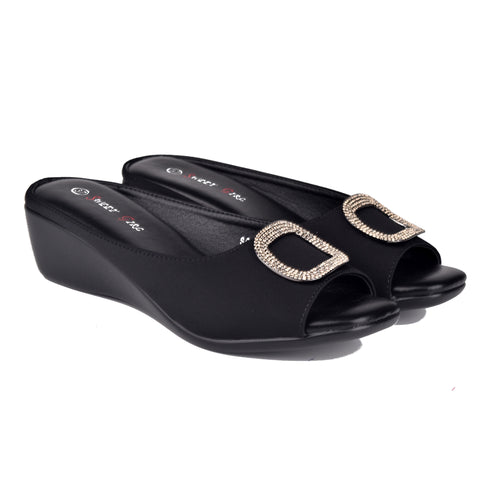 Black Comfit Wedges WN09079