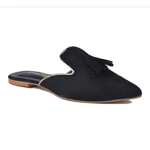 Black Back open slippers WN1036
