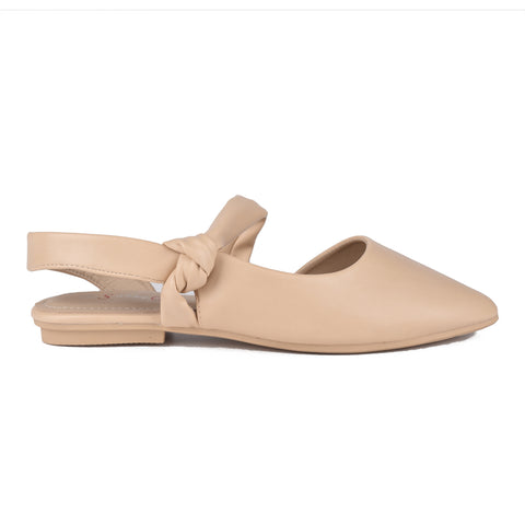 Beige Back Open Slippers WN1111