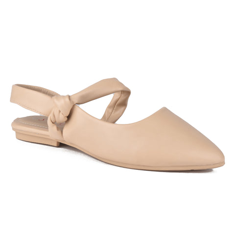 Beige Back Open Slippers WN1111