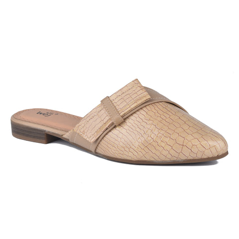 Beige Back Open Slippers WN1027