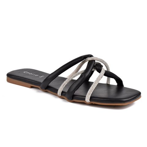 Black Casual Slippers WN911